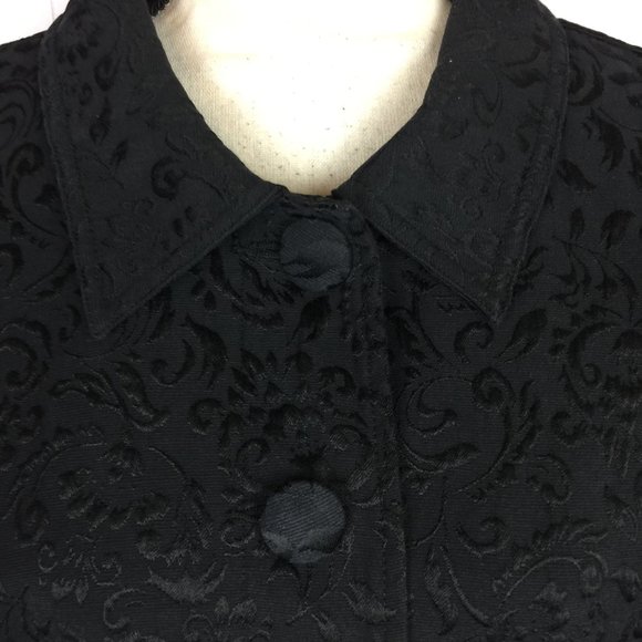 Croft & Barrow Blazer Jacket 2X Womans Plus Black Paisley Long Sleeve Button Up - Picture 7 of 16